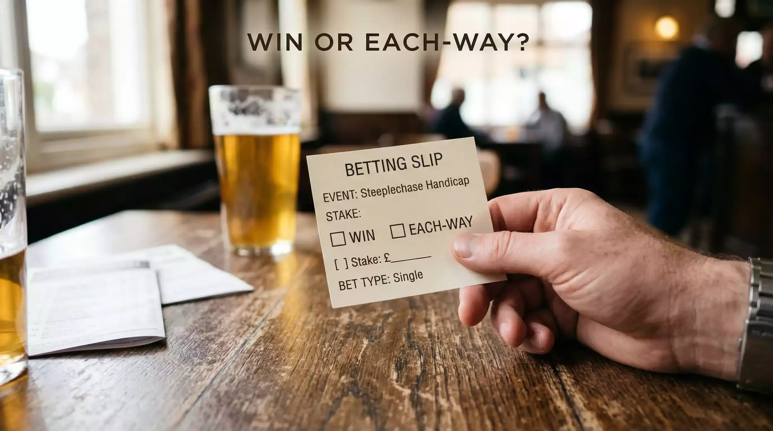 A betting slip showing an each-way bet selection for the Grand National