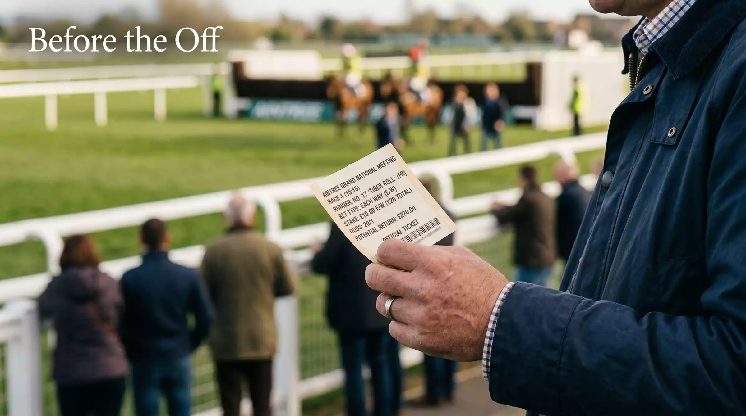 Each-way betting slip for the Grand National at Aintree showing win and place components