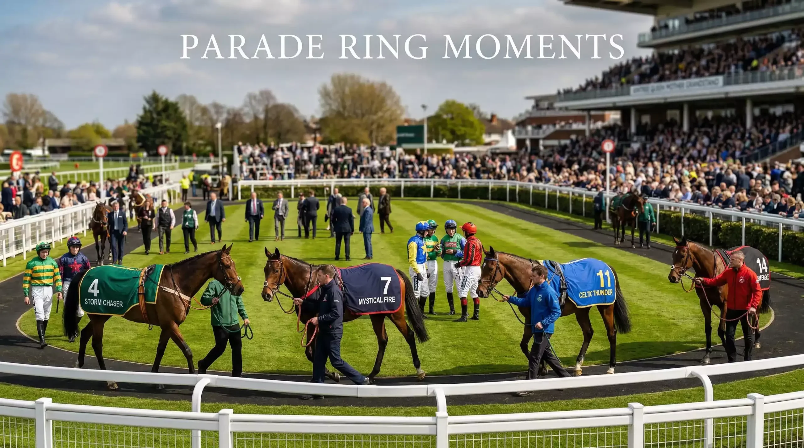 Grand National 2026 runners in the Aintree parade ring before the race
